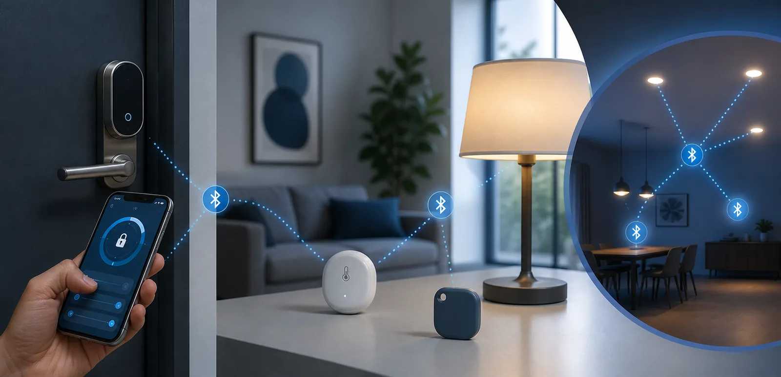 Ilustração de Bluetooth na automação residencial