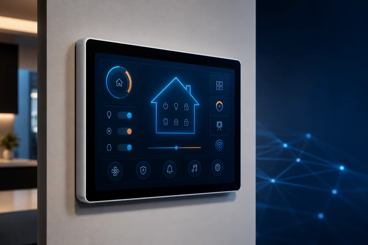 Imagem conceitual de Placa com painel touch